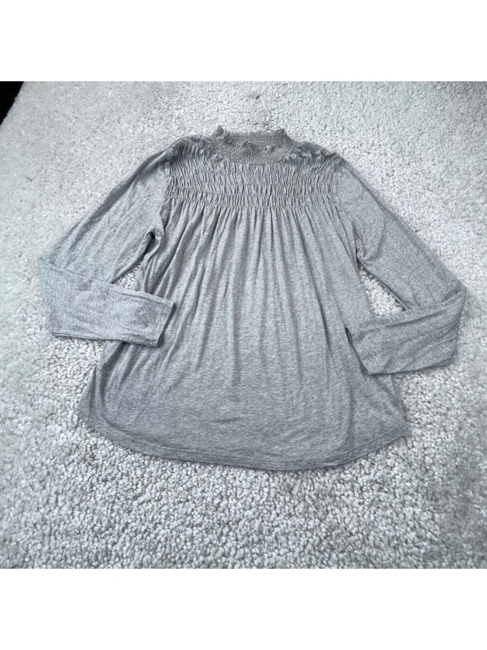 Sundance Gabrielle Dreamer Smocked Top Gray Womens Large